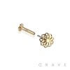 14K GOLD THREADLESS (PUSH IN) FLOWER TOP LABRET SET